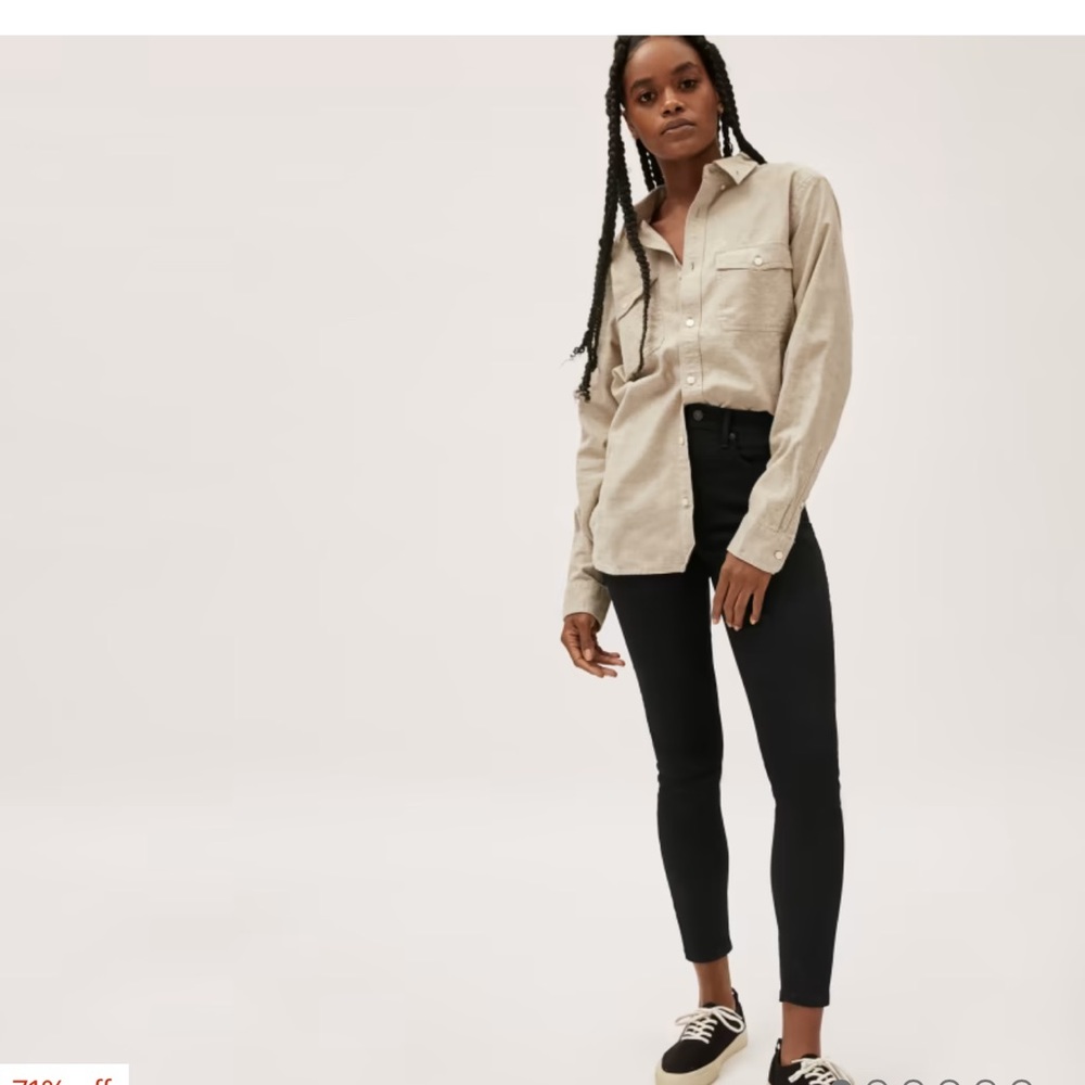 Everlane Authentic Stretch High-Rise Skinny Jeans in Black